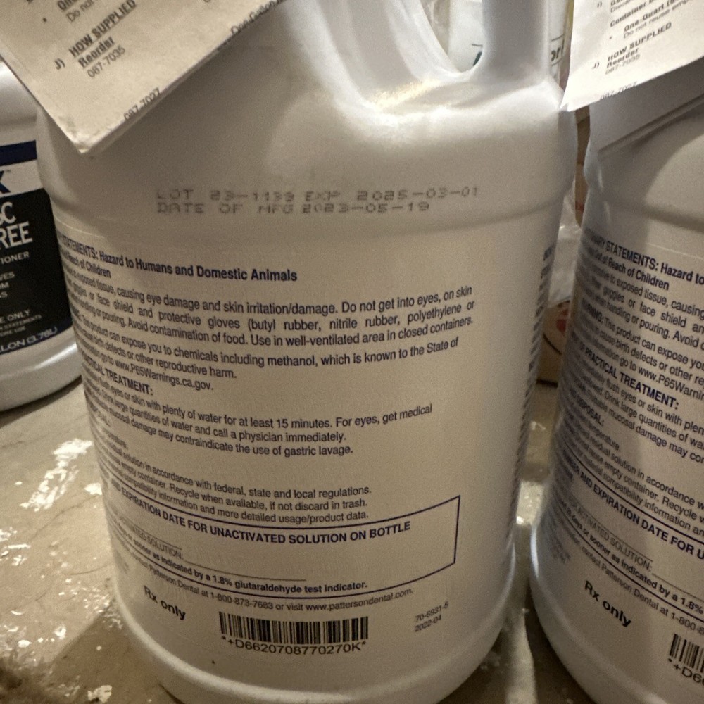 2 QTY Patterson pdCARE™ 2.5% Glutaraldehyde sterilizing & Disinfecting Solution