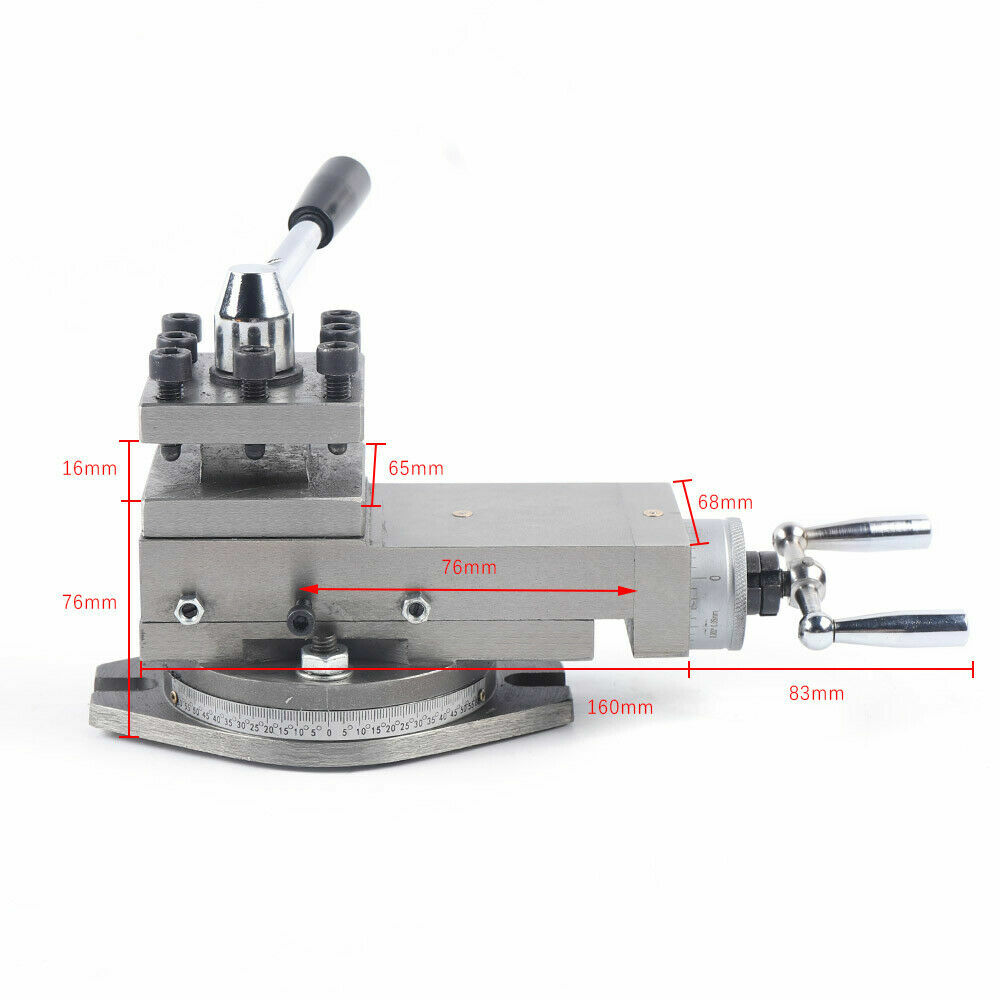 AT300 Lathe Tool Post Assembly Metal Lathe Machine Tools Holder 80mm Universal