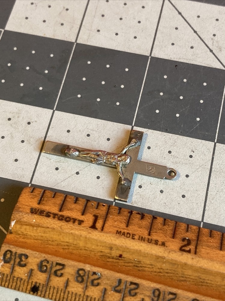 Vintage Unbranded Inri Brass Crucifix