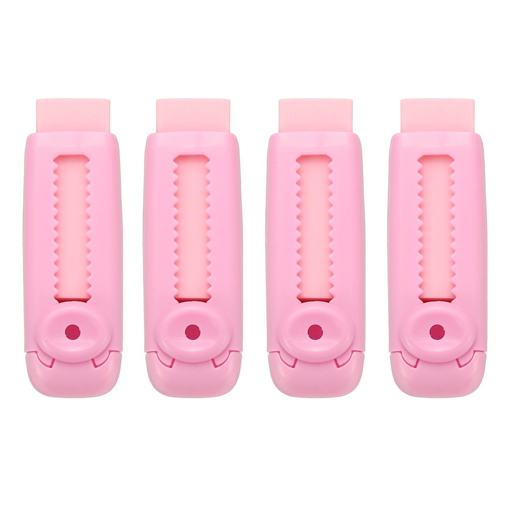 4 Pack Erasers, Pencil Erasers Large Eraser Push Pull Cute Soft, Pink