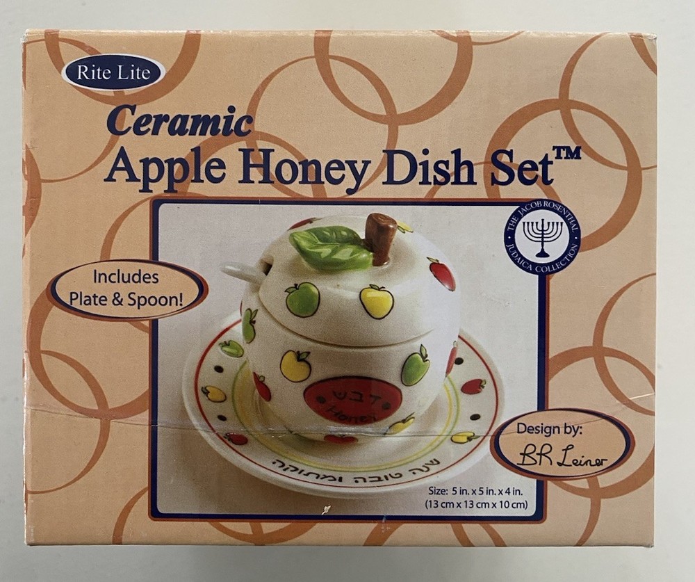 Rite Lite Ceramic Apple Honey Dish with Spoon and Plate