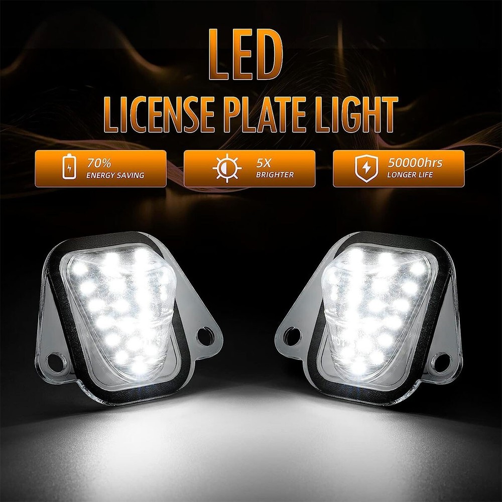 Pack 2 LED License Plate Tag Light For 2007-14 Suburban Tahoe Yukon Escalade ESV