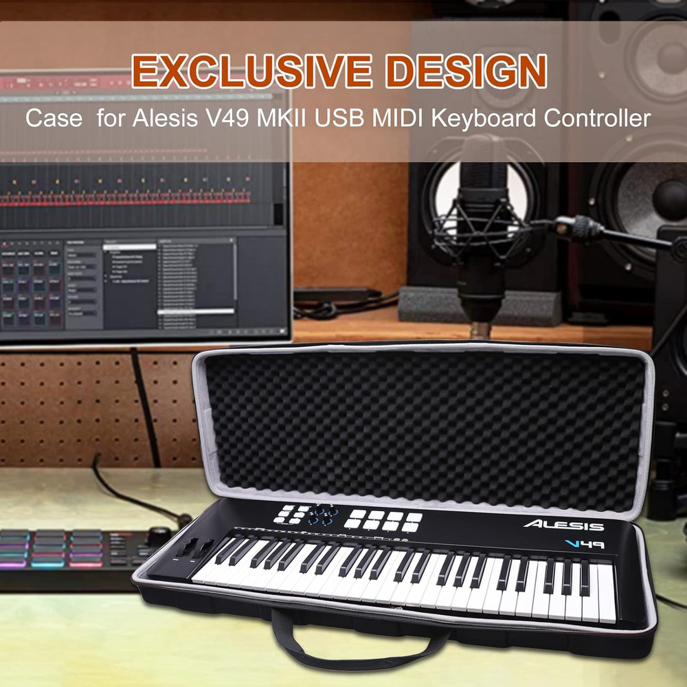 LTGEM Controller Case for Alesis V49 MKII USB MIDI Keyboard Controller, Hard Sto
