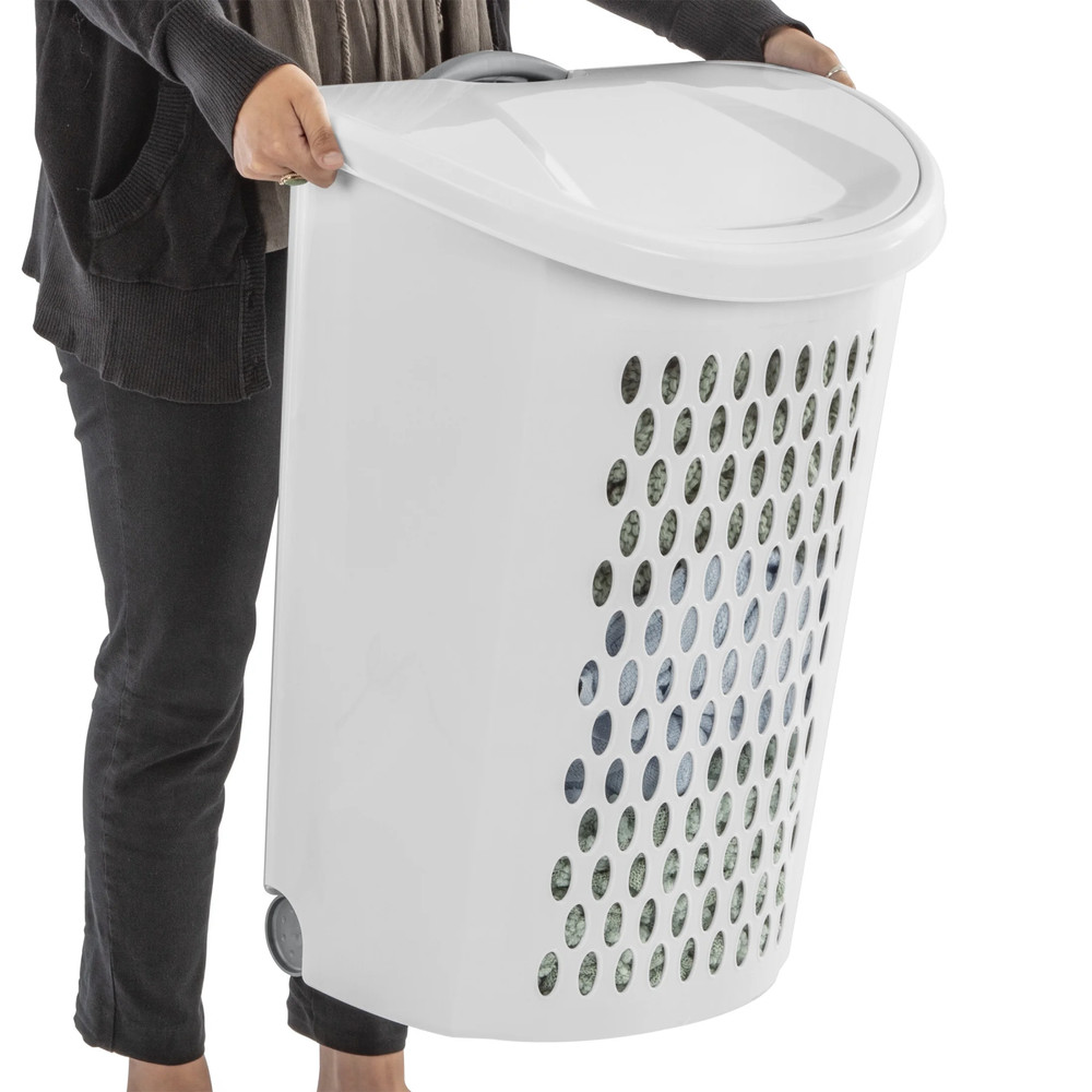 Ultra™ Wheeled Hamper, Plastic Laundry Hamper with Handle and Wheels for Easy Tr