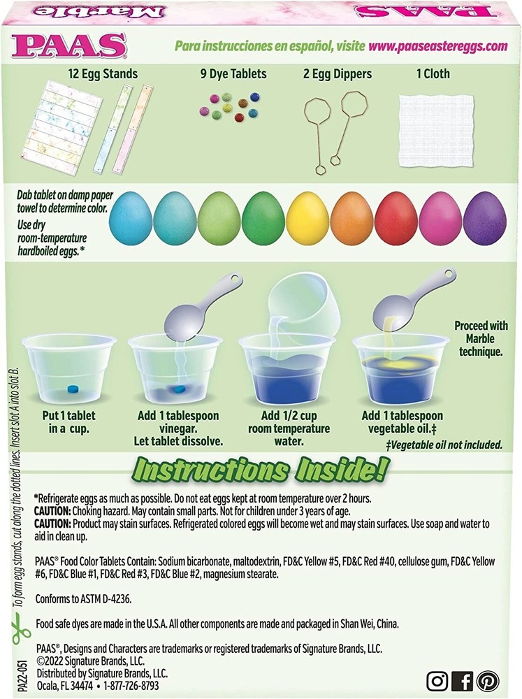 PAAS Marble Easter Egg Decorating Kit ~ Holds 12 Eggs At Once