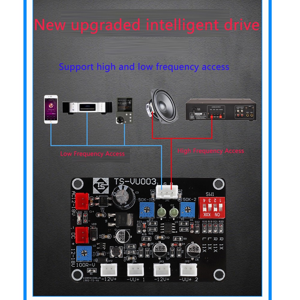 2pc TN-90A VU Meter DB Level Header Chassis Backlight with TS-VU003 Driver board