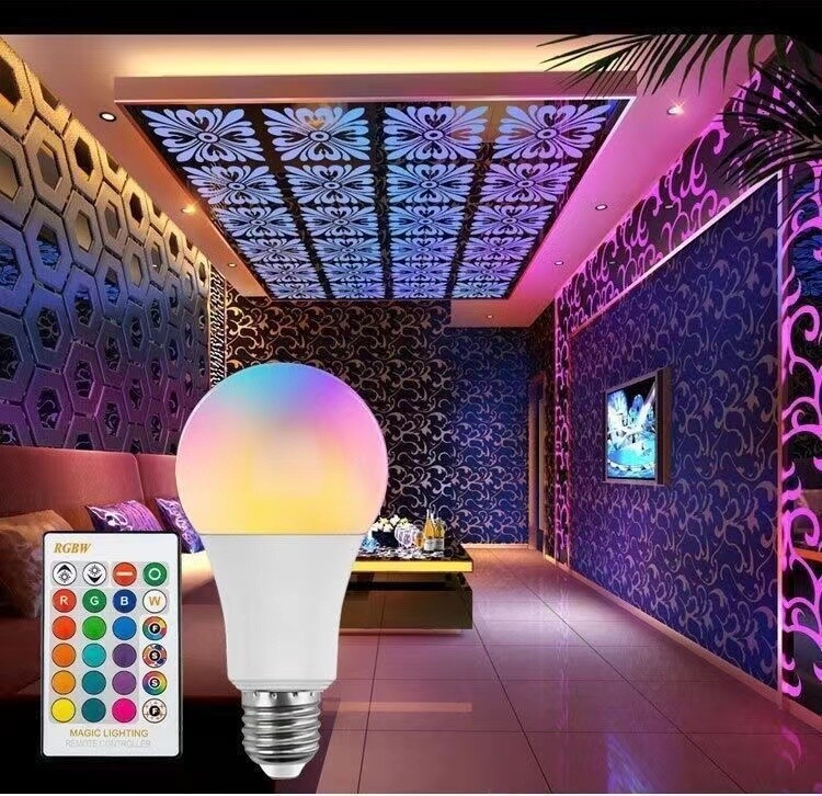 2Pcs E26 RGB RGBW LED Light Bulb Multicolor Changing Magic Lamp w/Remote Control