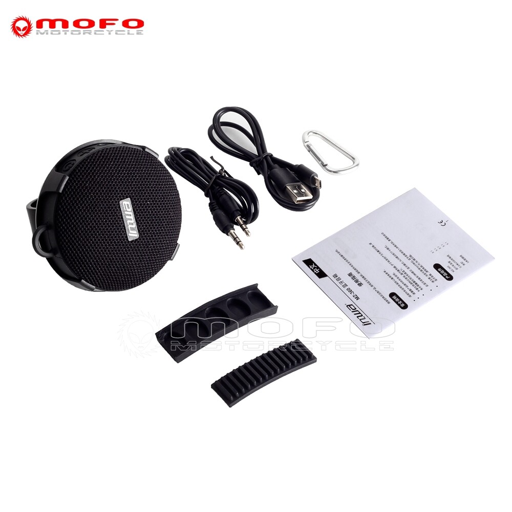 Bicycle Biker Portable Bluetooth Speaker USB Charging Black Round Universal fits