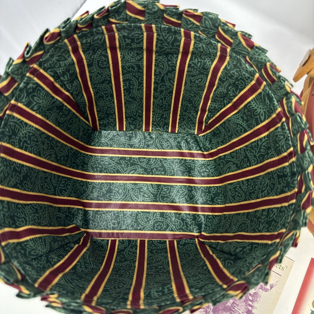 Longaberger 1994 Christmas Jingle Bell Basket Protector Liner Handle Paperwork