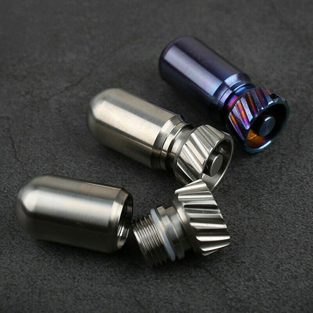 EDC Titanium Multi Tools Waterproof Mini Medicine Bottle Key Pendant Box Sets