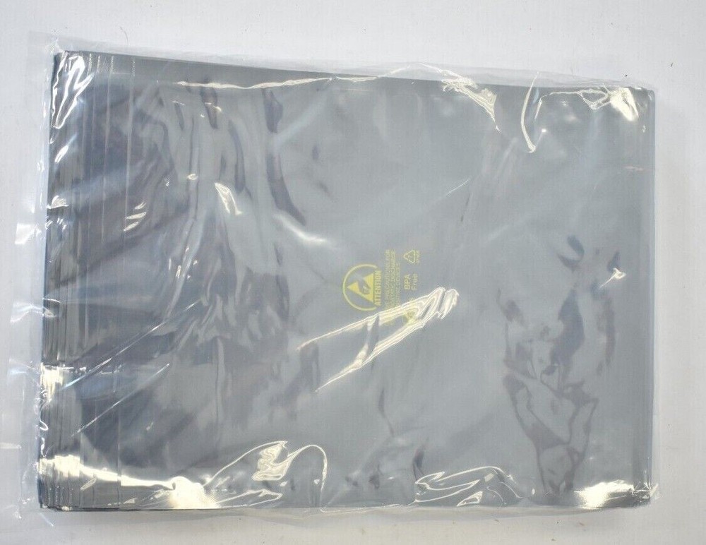Static Shielding Control Flat Bag w Imprinted ESD Message 9" x 12" 100 Pack