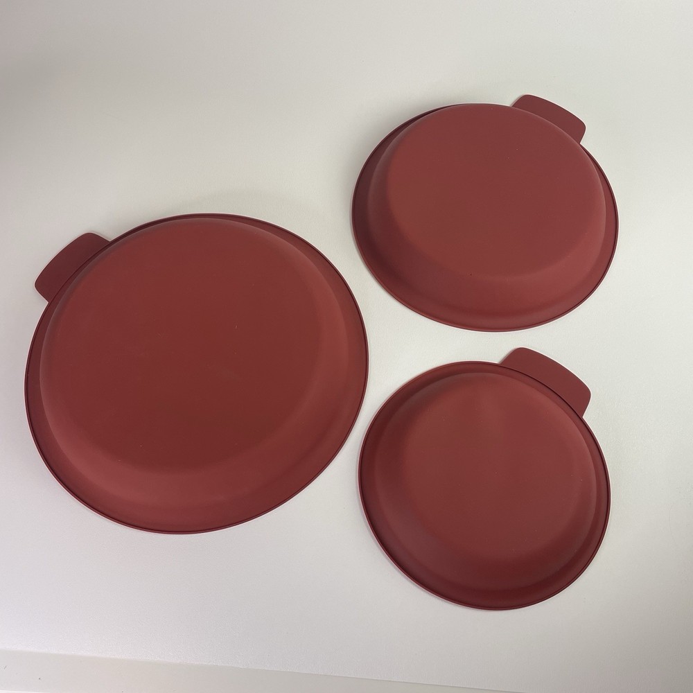 MADE IN Silicone Pan Protectors Red Cookware Scratch Guards Set