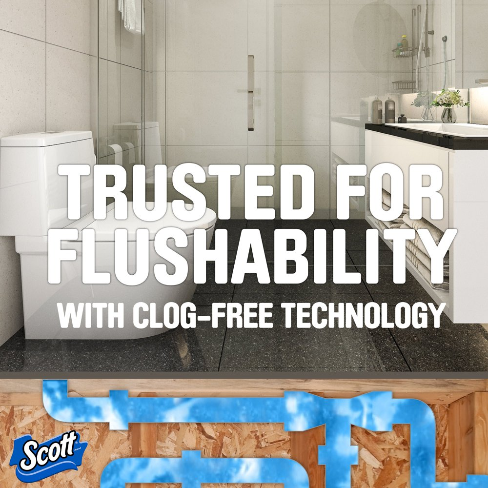 Scott Rapid-Dissolving Toilet Paper, 12 Regular Rolls