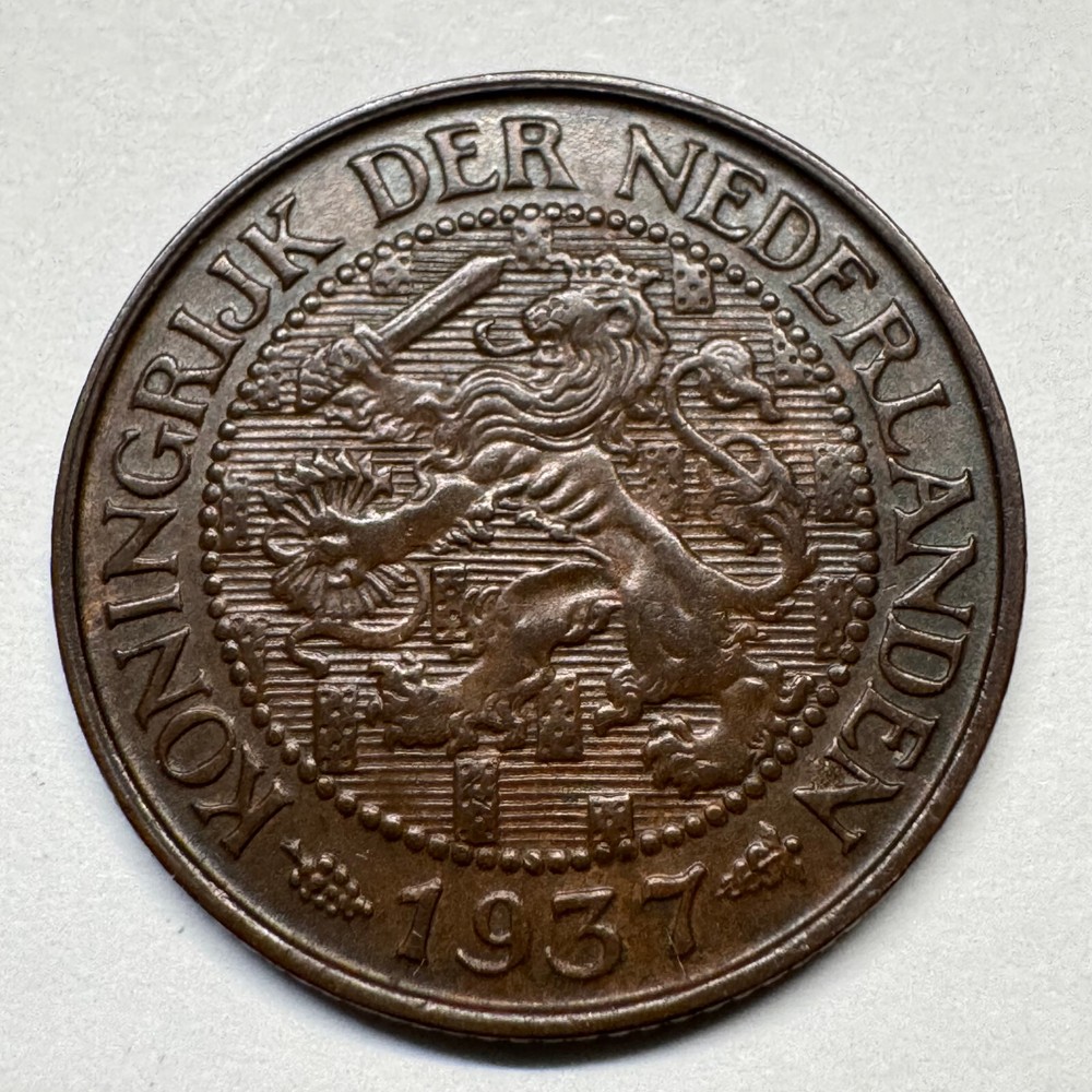 1937 Netherlands 1 Cent - Coin C#-022