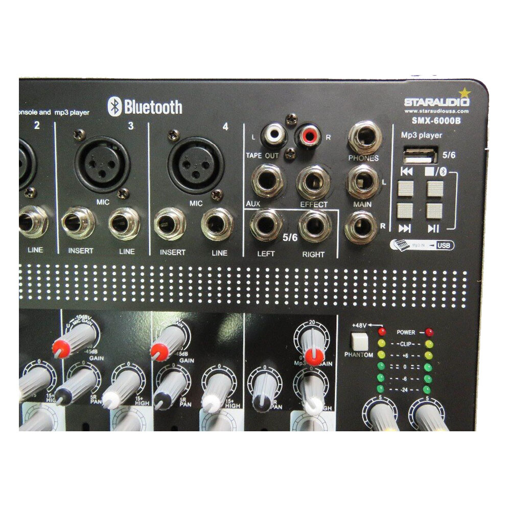 6 Channel Audio Sound Mixer Function Recording Mixing Console Effects USB Mix