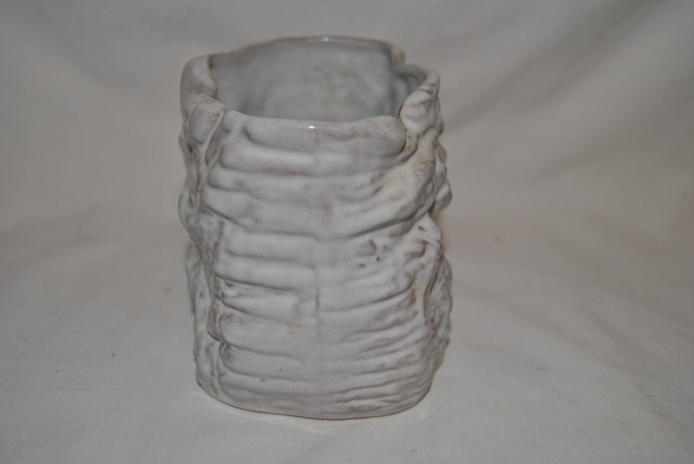 Frankoma White B3 Tree Bark Cork Planter