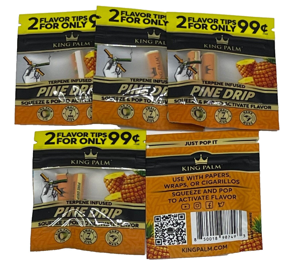 King Palm Flavored Filter Tips/ Pine Drip/ 10 Total Tips **Free Shipping**