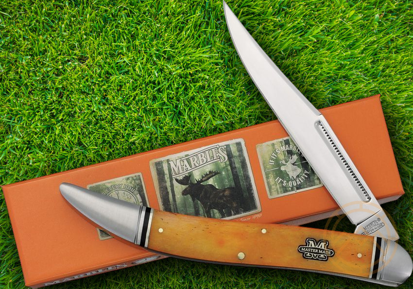 Marbles Master Made Large Toothpick Folding Knife Stainless Blade Bone Handle