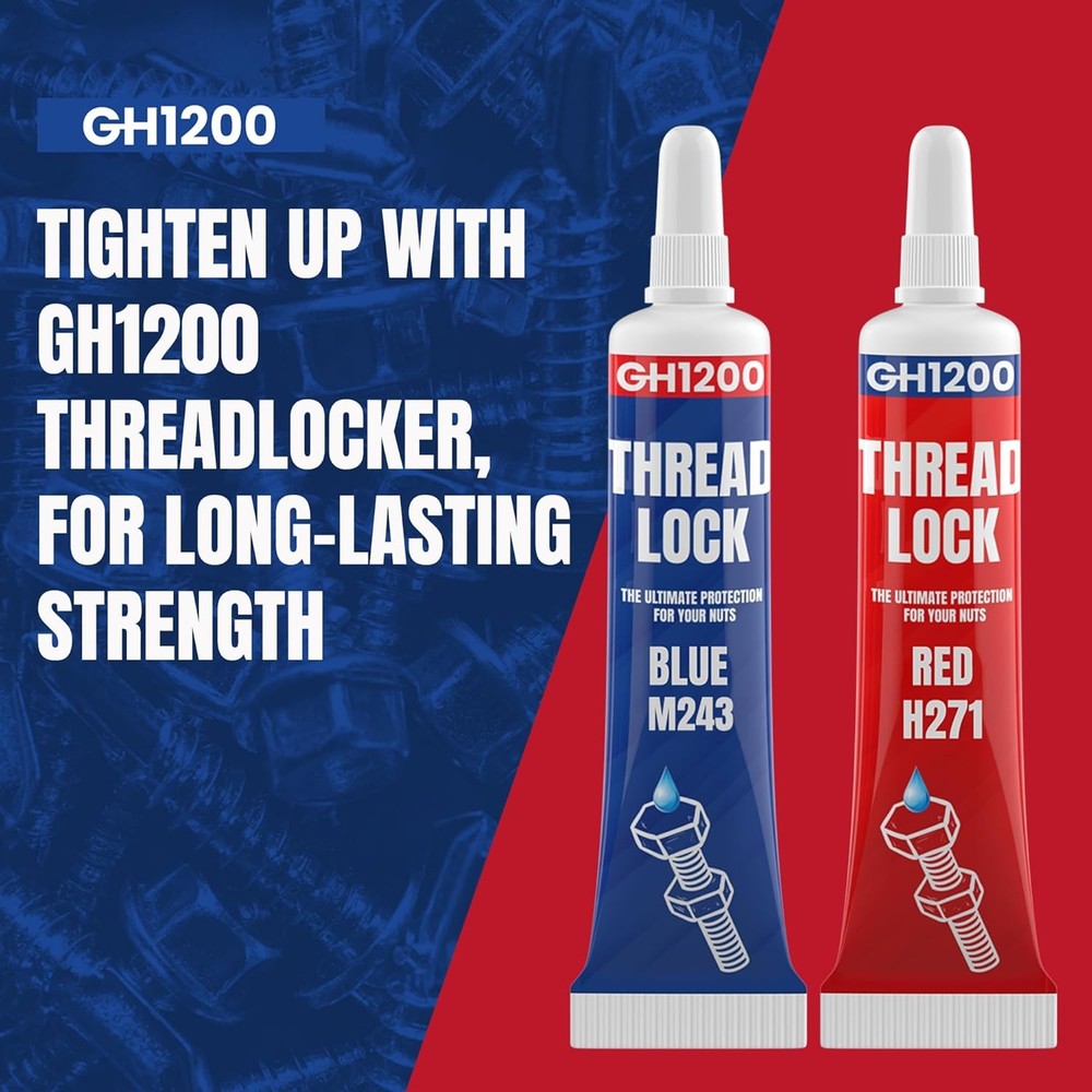 2 Pack Thread Lock Medium and Strong Strength, Threadlocker Lock Tight & Seal