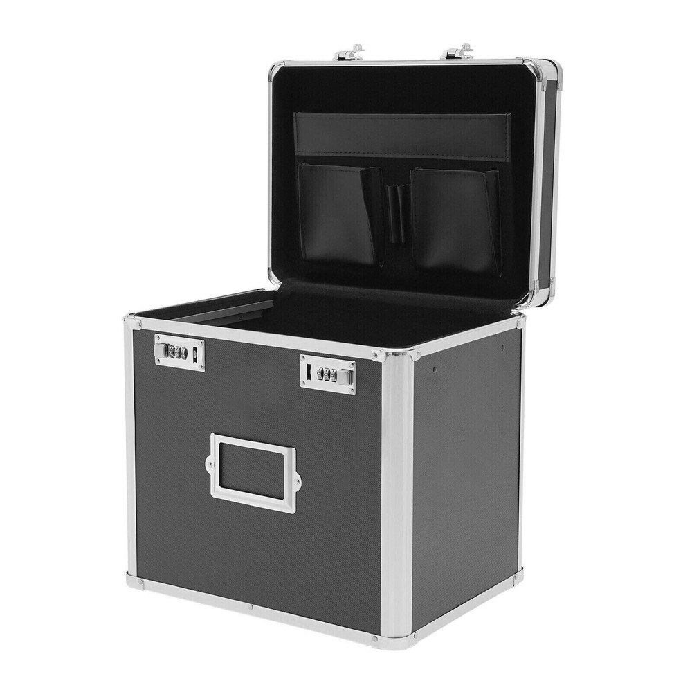 Portable Locking File Organizer Box for Home & Office Storage