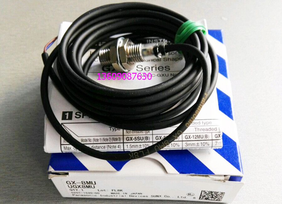 SUNX GX-8MU  Cylindrical Inductive Proximity Sensor - DC 2 Wire-Threaded - Shi