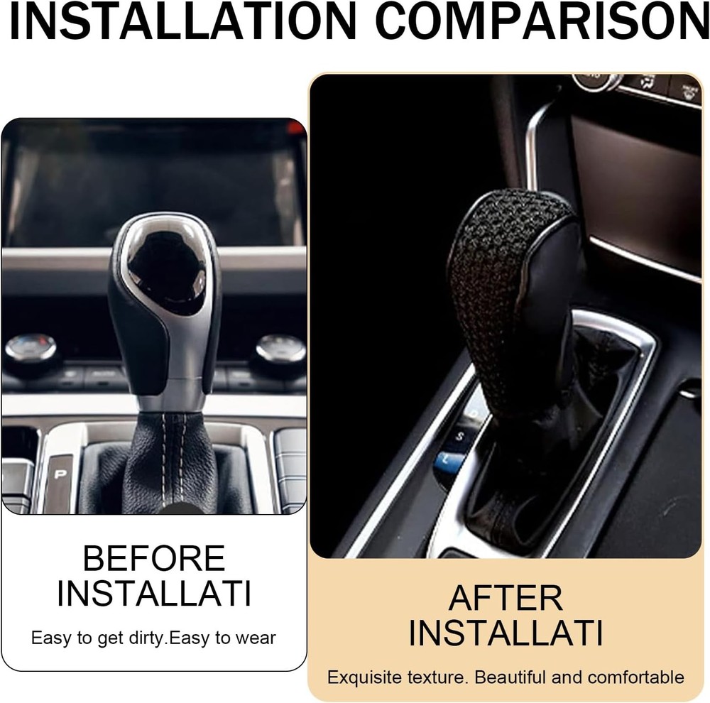 Car Gear Shift Cover, Breathable Shift Knob Gear Handle Stick Protector Covers,