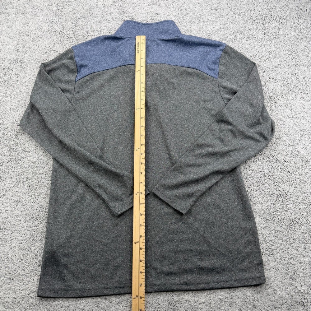 Evoshield 1/4 Zip Pullover Mens Small Gray Blue Mock Baseball Coach Sweater Soft