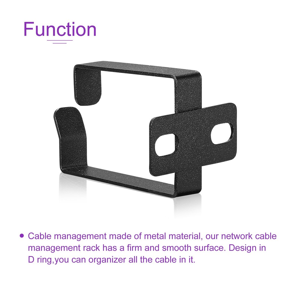 5 Set Network Server Rack Management Ring Cable Wire Cord Organizer Metal Black