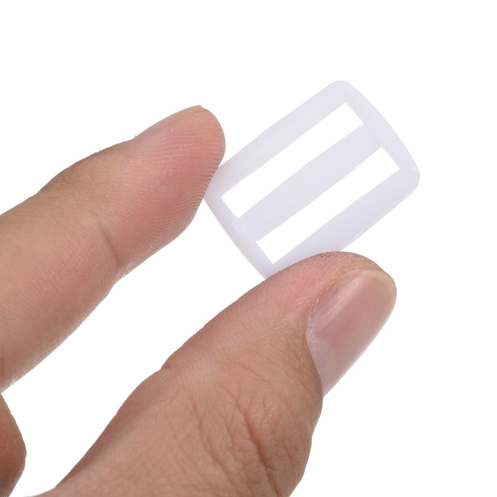 1 Inch Tri-Glide Slide Buckles, 50 Pack Webbing Strap Fastener, Bright White