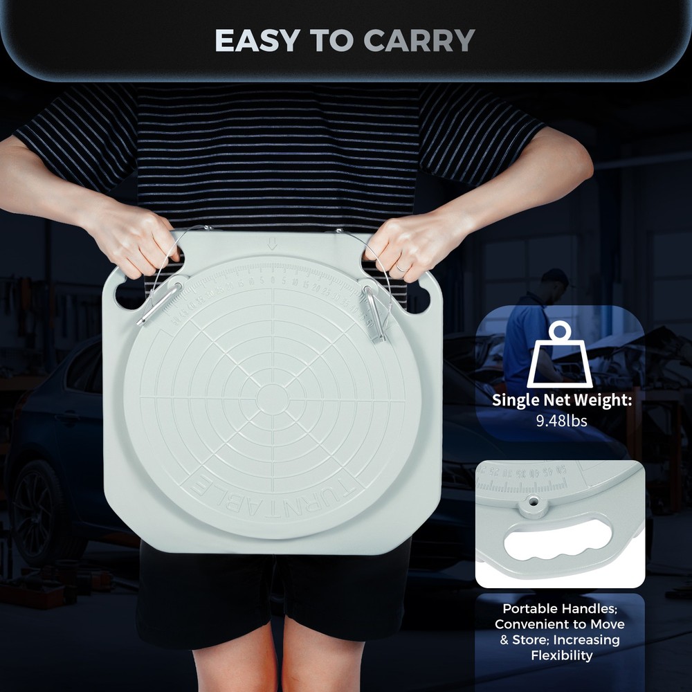 2PCS Durable Car Front End Wheel Alignment Tool Turntable Alignment Turn Plates