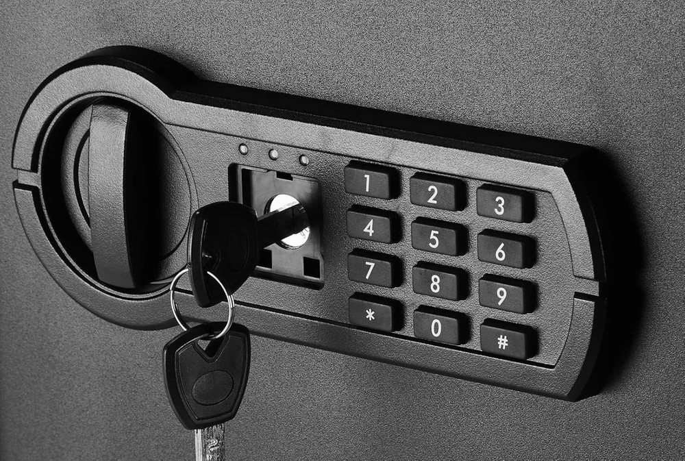Steel Home Security Safe with Electronic Keypad, Programmable Combination Lock f