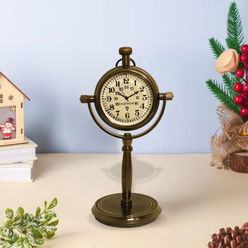 Personalized Anniversary Desk Clock Gift–Customizable Bronze Luxury Office Decor