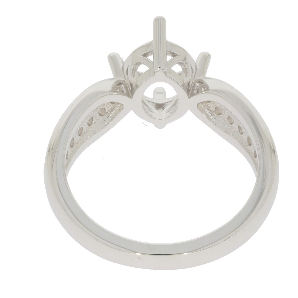 Sterling Silver Semi Mount Ring Setting Oval OV 9x7mm