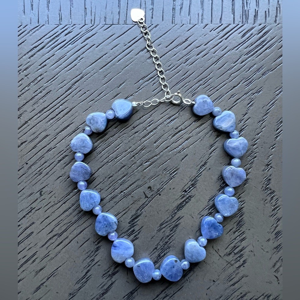 Tanzanite heart adjustable bracelet 7’