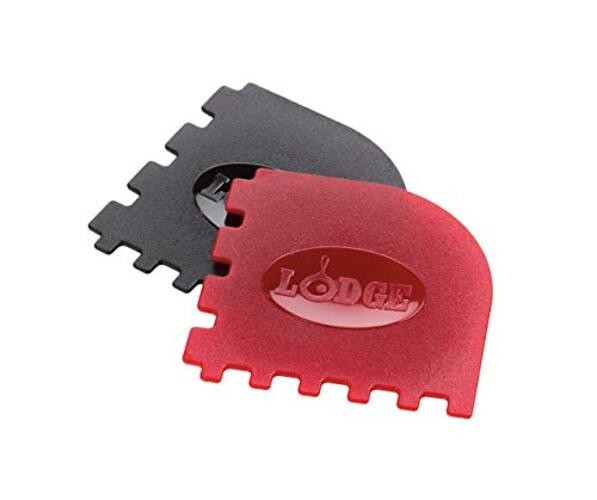 SCRAPERGPK Durable Grill Pan Scrapers, Red and Black, 2-Pack