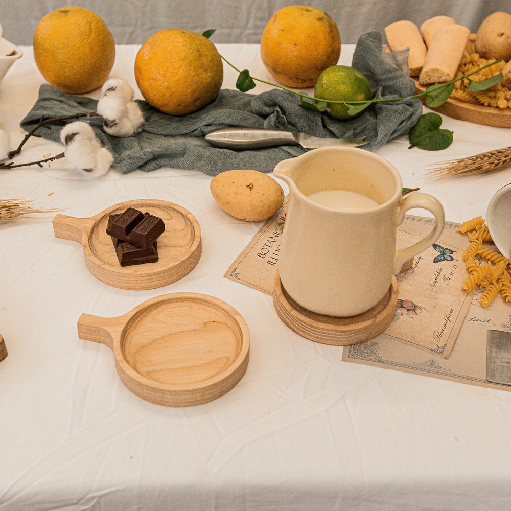Handmade Wooden Round Plate/Coaster
