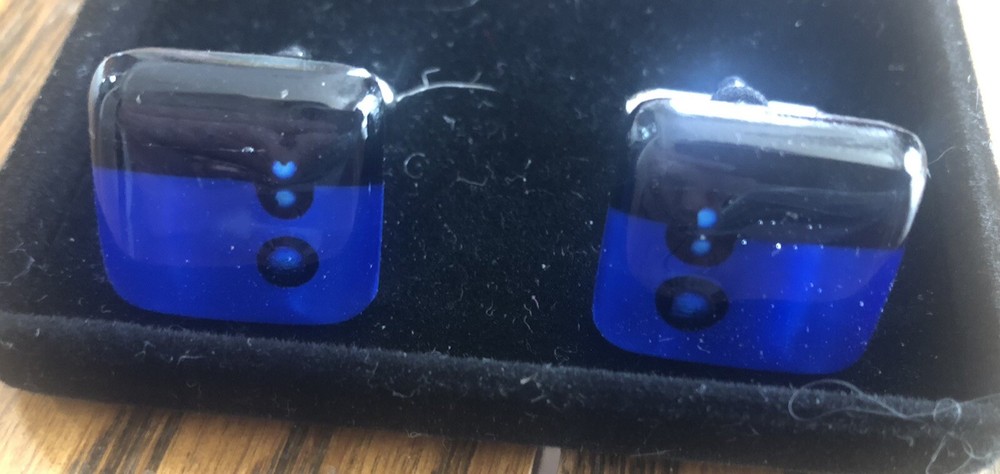 Blue & Black Glass Cufflinks