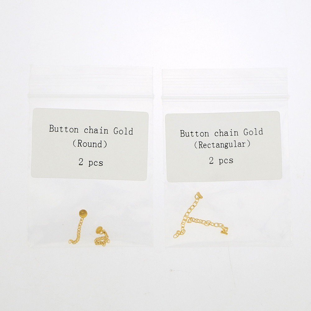 2 Pcs/Pack Dental Traction Chain Lingual Buttons Round/Rectangle Traction Chain