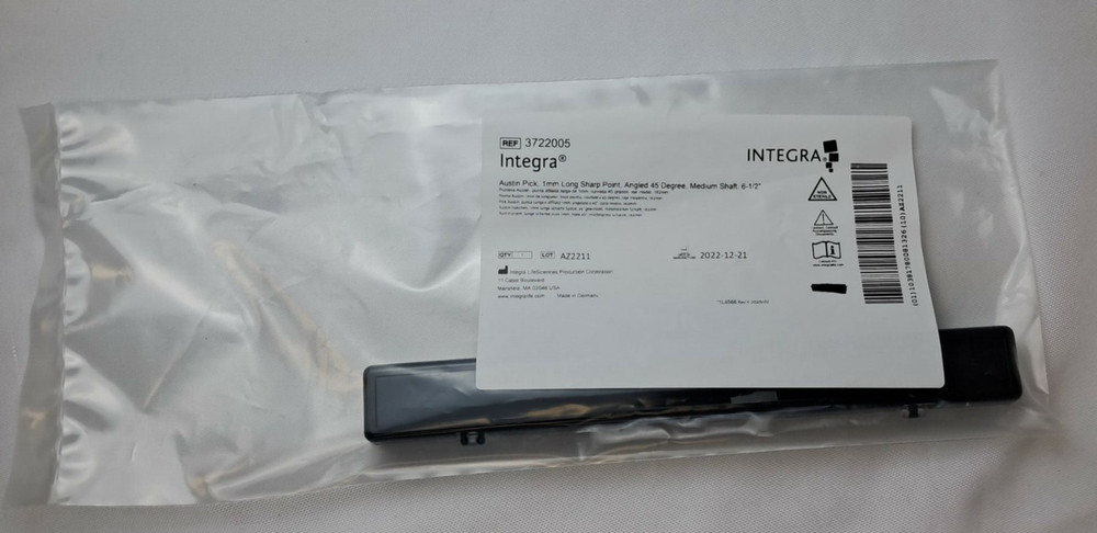 Integra 3722005, Integra Autism Pick, 1mm, Long, Sharp Point, Angled 45 Degree.