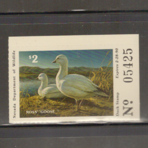 Nevada State Duck Stamp 1989 $2.00 =  SCV 12.00