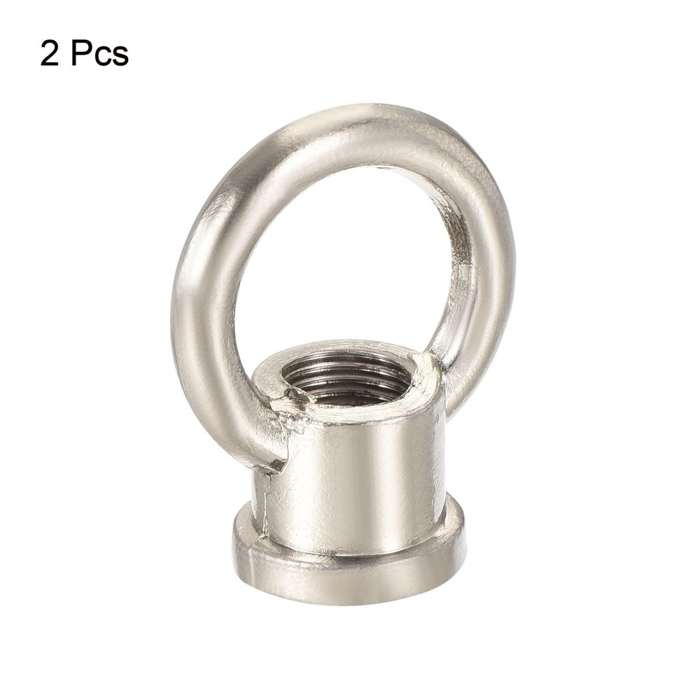 2pcs Eye Nut 15kg Load 29x35mm M10 Thread Female Loop Ring Nickle Color