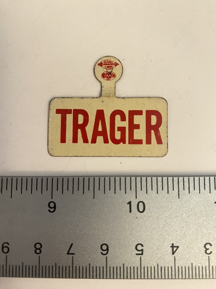 Trager Tab Fold Over Political Button P23