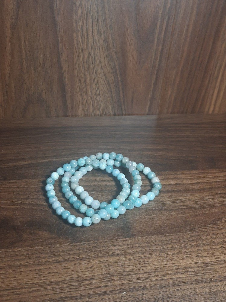 Amazonite crystal stone bead bracelet