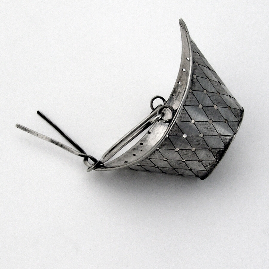 Tea Strainer Basket Continental Silver 1850