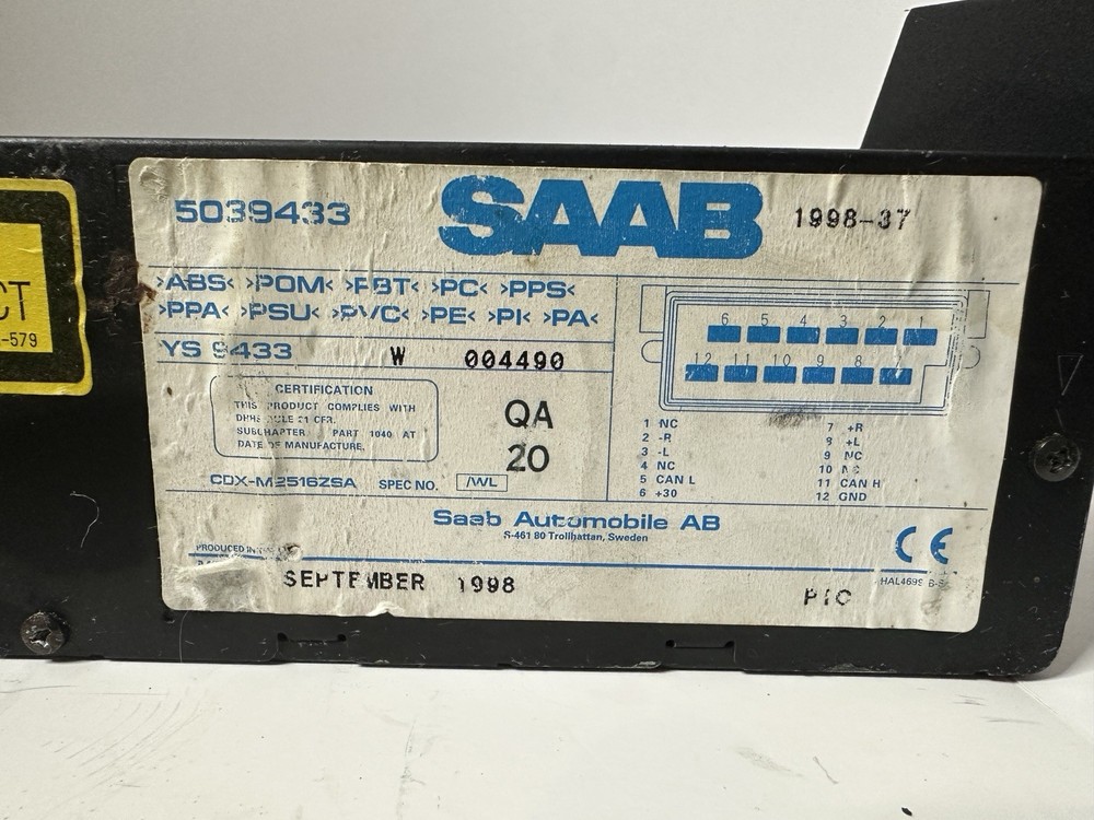 SAAB 6 Disc Cd Changer - Designed For 9-5 Models