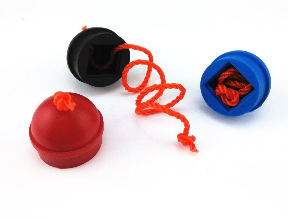 3pcs Mix Color Rubber Pool Table Billiard Cue Chalk Holders with String