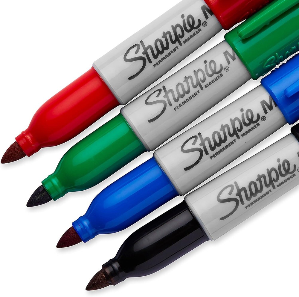 Sharpie Mini Permanent Markers, Fine Point, Assorted Colors, 4 Count - 35113PP