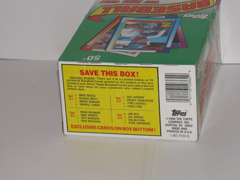 1990 Topps baseball Wax Box