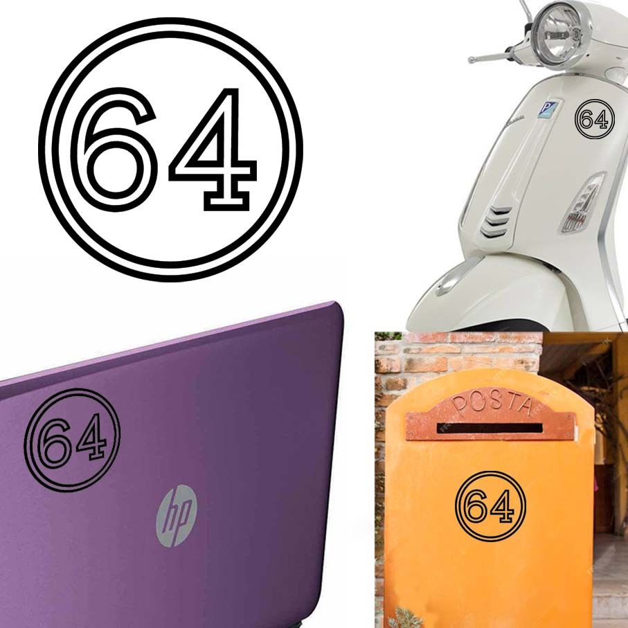 Sticker Vinyl Number 64 Version VII