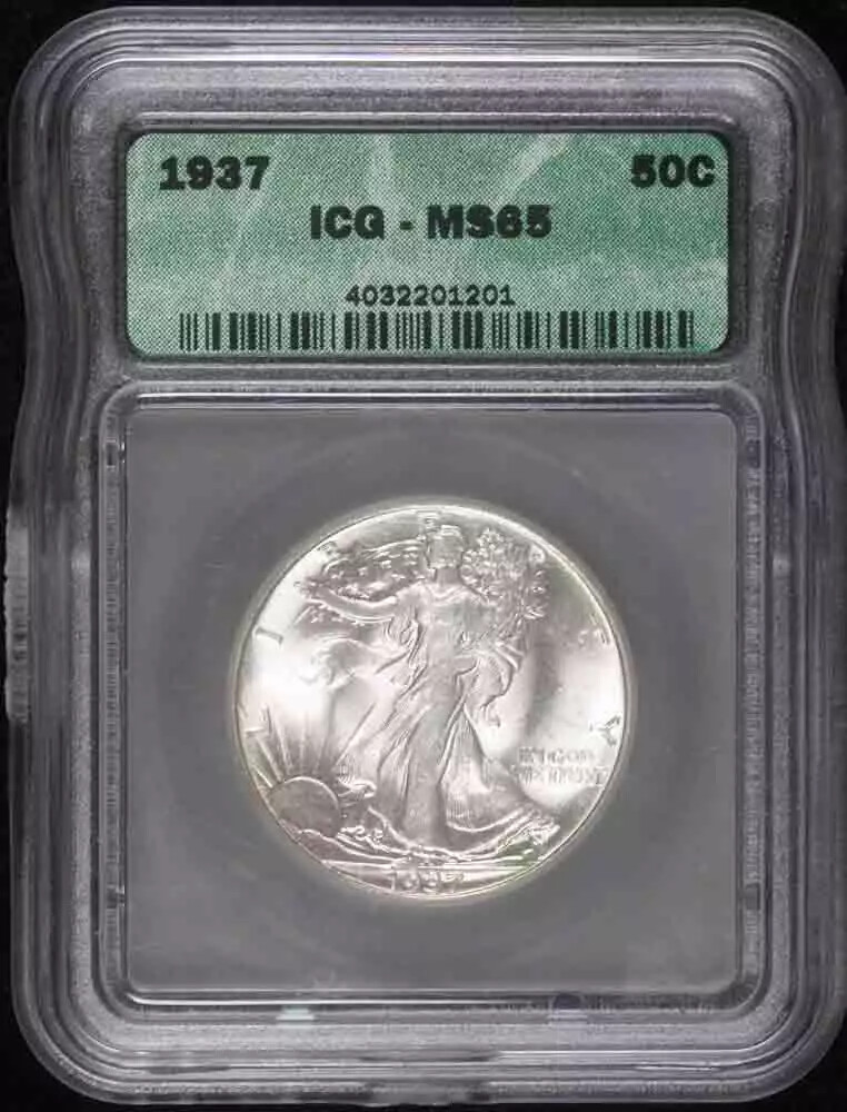 1937 Half Dollars Liberty Walking ICG MS-65